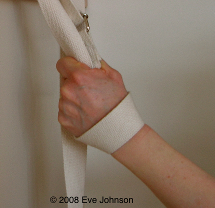Think "ski pole" when you bring your hand into the strap.
